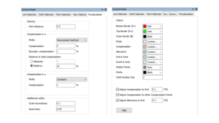 Einstellungen für die Vorberechnung und Darstellungsoptionen im Program Tailor