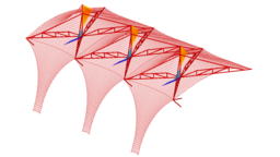 Easy.Beam | Calculation of beam structures together with prestressed textile surfaces