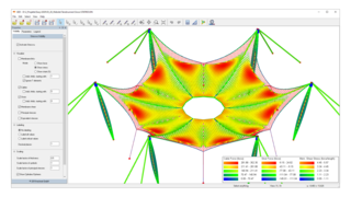 Structural analysis for tensile membrane and cable net structures