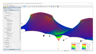 Visualisation of membrane stresses and cable forces for loadcase prestress